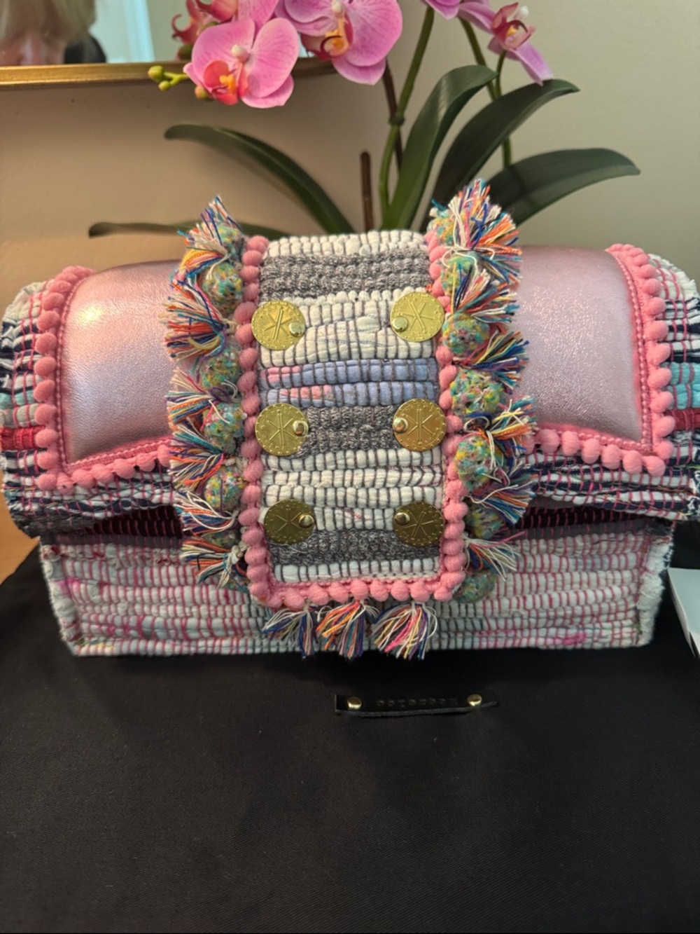 Multicolor color, multi texture Kooreloo shoulder bag.